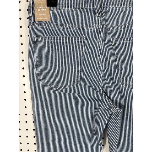 Madewell mid rise 9” skinny railroad stripe jeans size 29 - Picture 9 of 14